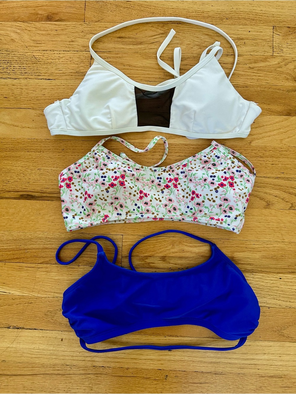 Express Women's Bikini Tops - White, Floral Multi, Royal Blue